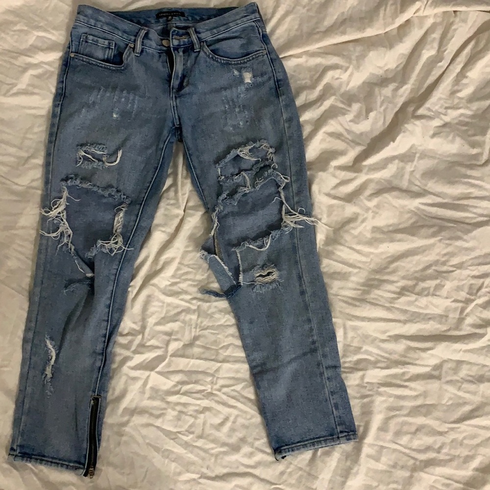 Blue light colored jeans